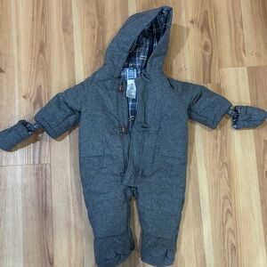 Jacqdi Gray Hooded Baby Snowsuit